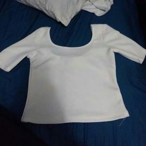 White low back crop top